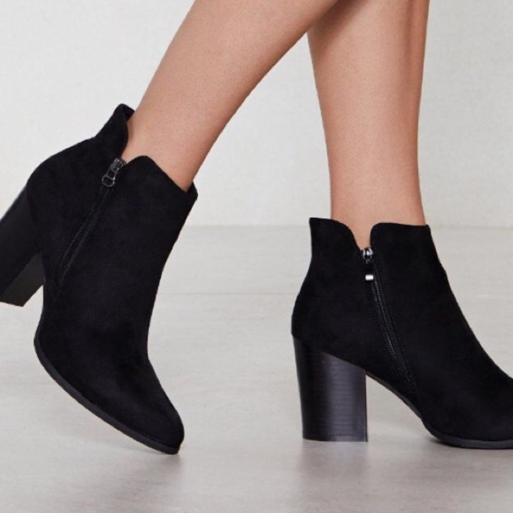 Faux suede boots
